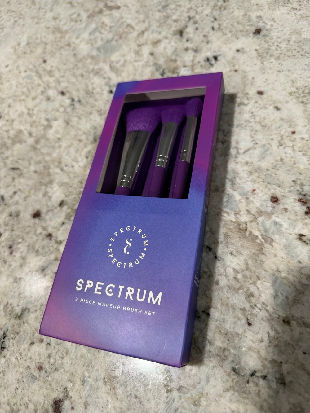 3-Piece Purple Makeup Brush Set